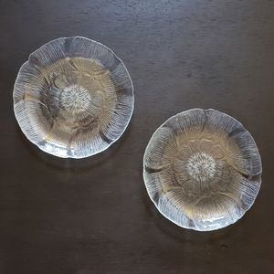 Vintage Flower Glass Plate Set